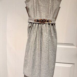 Banana Republic Gray Midi Dress with Gem Embellishments